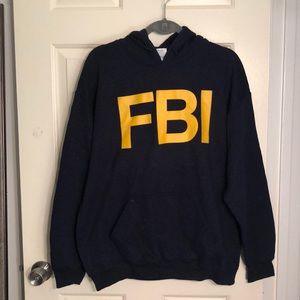 navy blue FBI sweatshirt